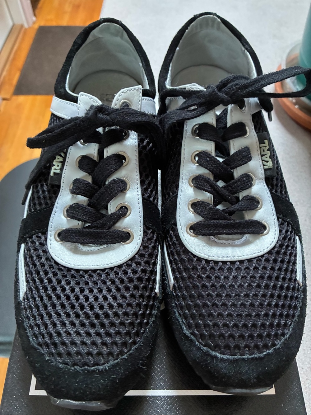 Leather/textile athletic shoes by Karl Lagerfeld size 10 1/2